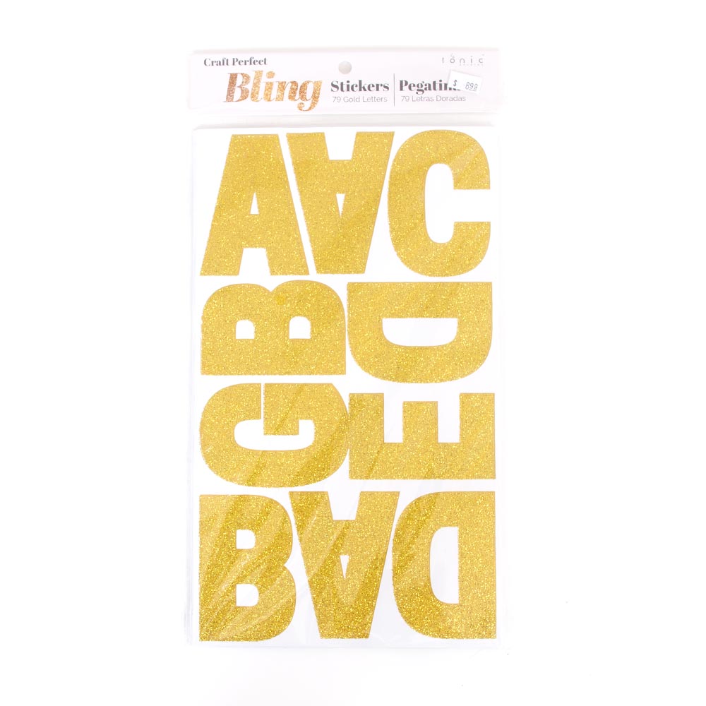 Gold, Craft Embellishments, Art & School, 2", Craft Perfect, Grad Cap Decor, Glitter, Alphabet, 962162